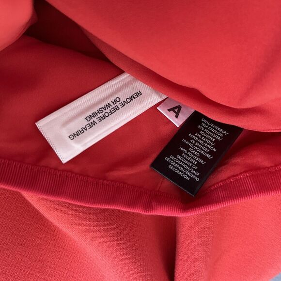 Ann Taylor Red Orange A-line Skirt Front Slit 12 Petite Double Weave New Career - Picture 9 of 11